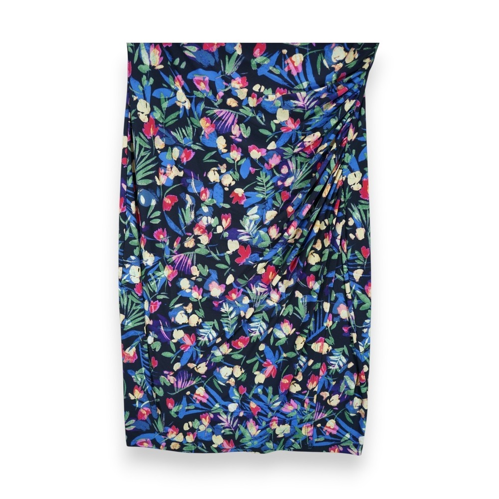 Lauren Ralph Lauren Floral Stretch Jersey Dress Size 12 Short Sleeve Vneck EUC - Picture 5 of 7